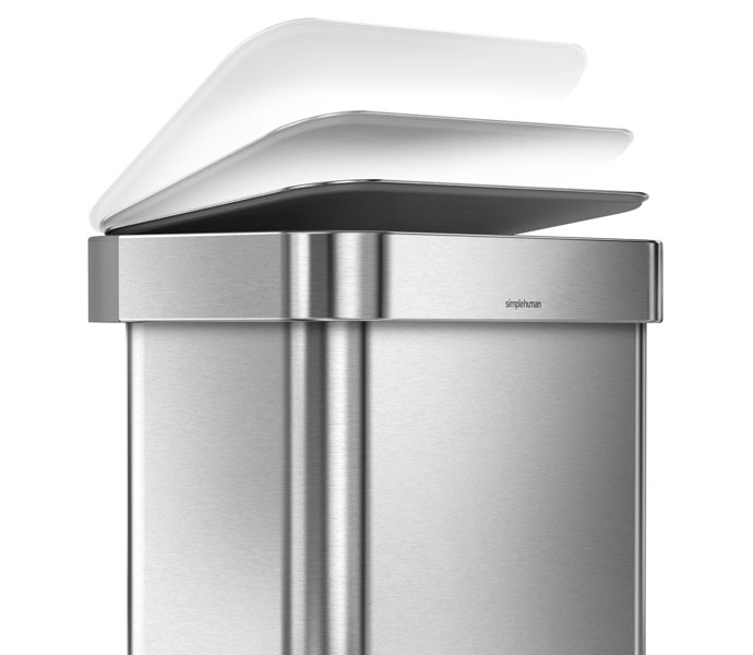 タッチバーダストボックス分別タイプ48L | simplehuman | ゆっくりと開閉する蓋