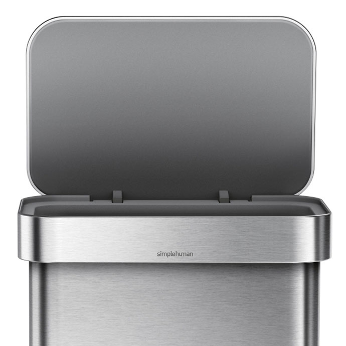 レクタンギュラ―ステップダストボックス45L | simplehuman | 90度開けたままキープ可能