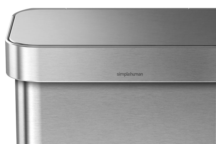 レクタンギュラ―ステップダストボックス45L | simplehuman | 手垢や汚れが付きにくい加工の表面