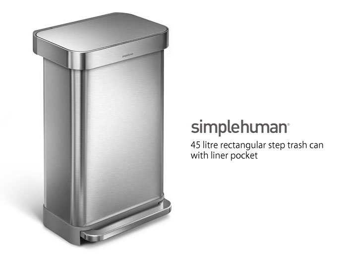 simplehuman レクタンギュラーステップダストボックス45L